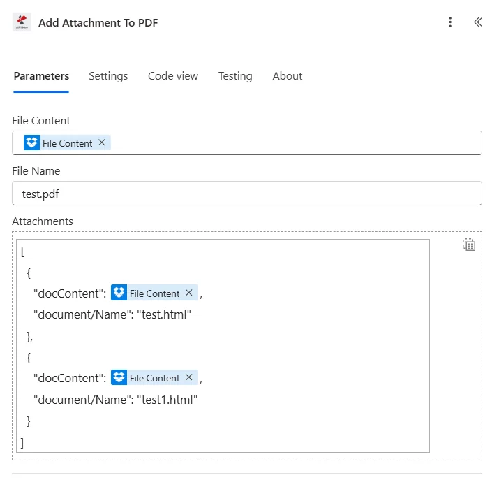 PDF'ye Ek Dosya Ekleme Power Automate